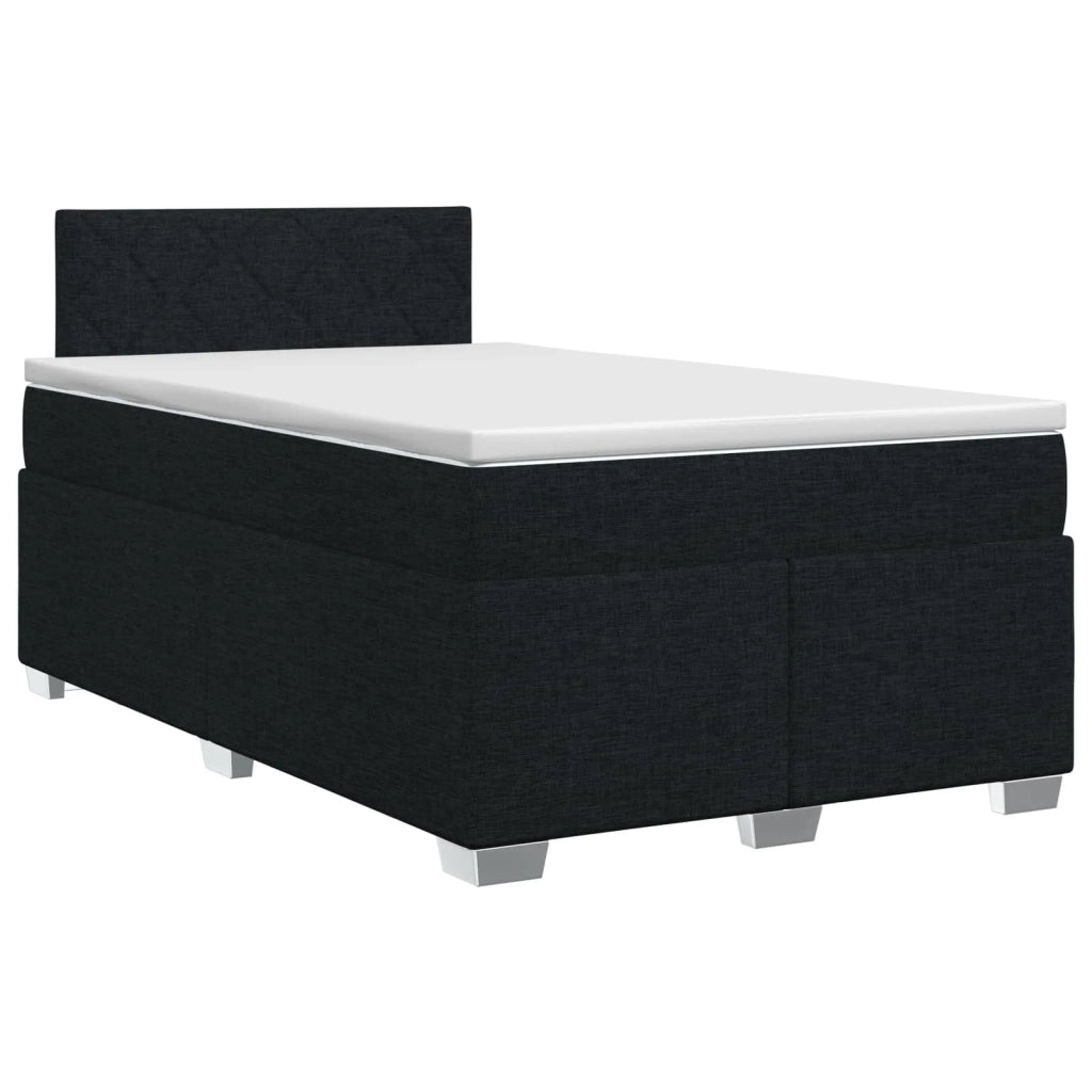 Letto box spring con materasso Nero 120 x 200 cm Tessuto 3450462