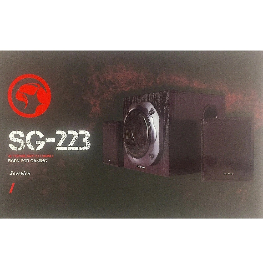 Trade Shop - Altoparlanti Marvo Scorpion Sg-223 Speakers Sistema Audio 2.1 Canali Suono Stereo -
