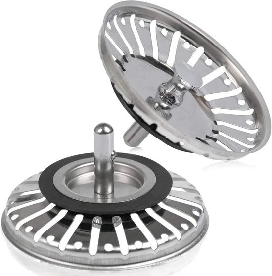 Filtro di scarico - Gootsteenzeef - Valvola di scarico - Zeef - 8,4 cm - Acciaio inossidabile