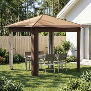 Gazebo senza Parete 2,6 x 2,6 m Beige e Marrone 42036801