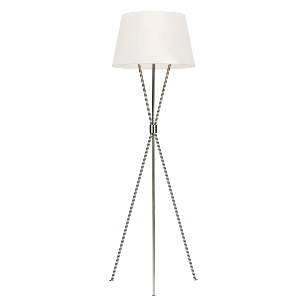 Piantana Contemporanea Penny Acciaio Nichel Lucido Tessuto 1 Luce E27