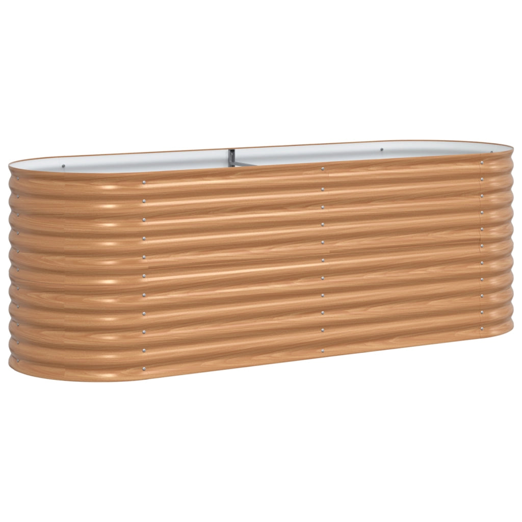 Cassone da Giardino Marrone - Aspetto Legno 240x80x81 cm in Acciaio