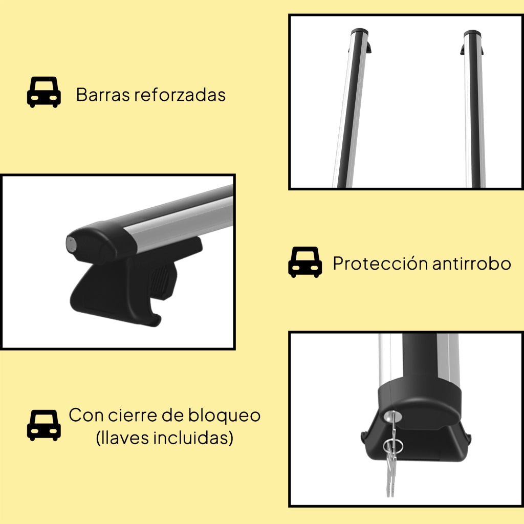Portabagagli universale per auto ¨C zephmum ¨C alluminio 123,5 cm 75 kg
