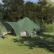 Tenda Teepee 9 Persone Verde e Grigio 502 x 502 x 297 cm 42004017