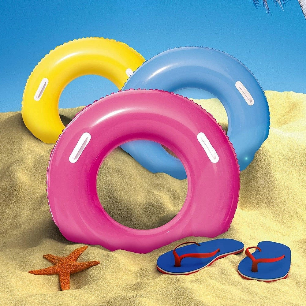 Trade Shop - Salvagente Colorato Ciambella Con Maniglie 36084 Per Mare Piscina 91 Cm 3 Colori -