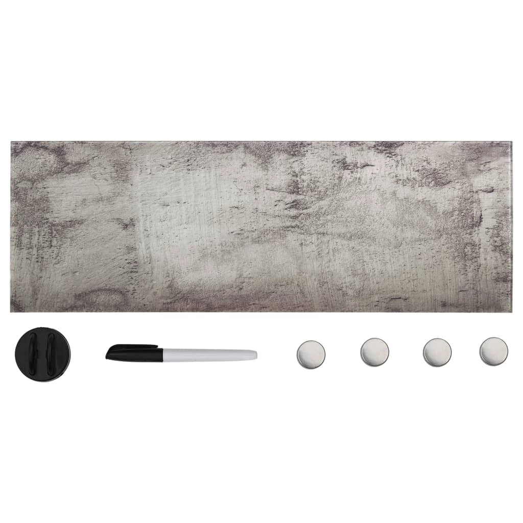 Lavagna magnetica pannello per scrivere scuola casa ufficio vetro da parete 60 x 20 cm grigio 02_0045508