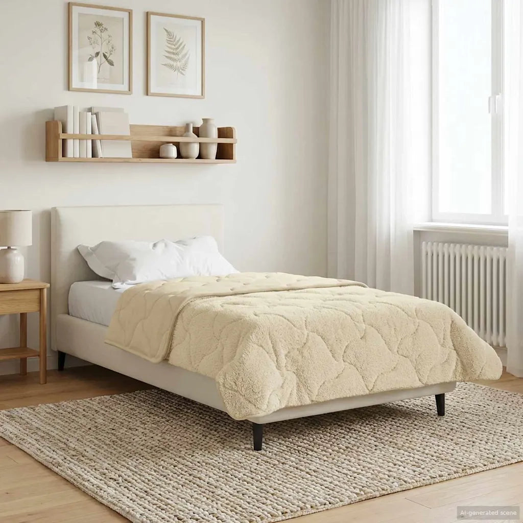 Piumone | Duvet Estivo Crema 155 x 200 cm Microfibra e Fleece Teddy