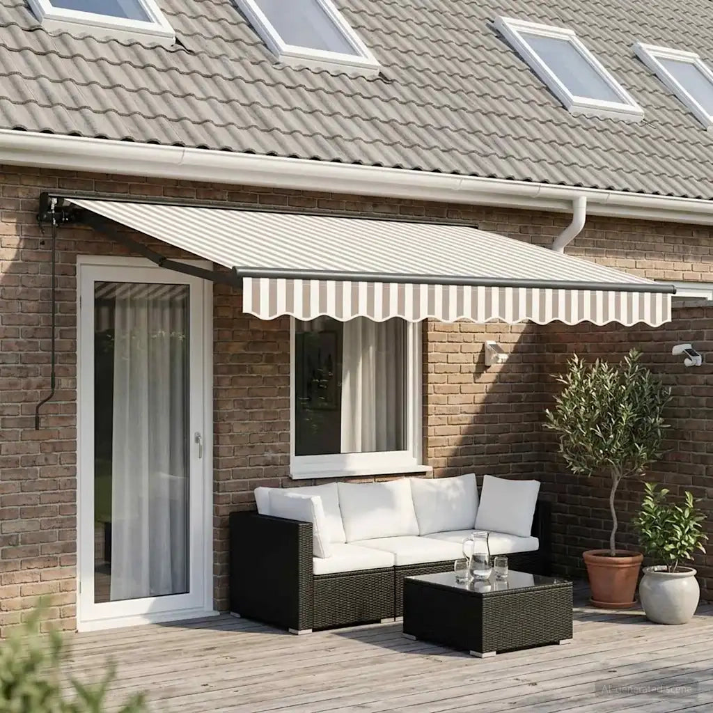 Tettuccio Elettrico Retrattile Grigio chiaro e bianco 4 x 2 m 3425811