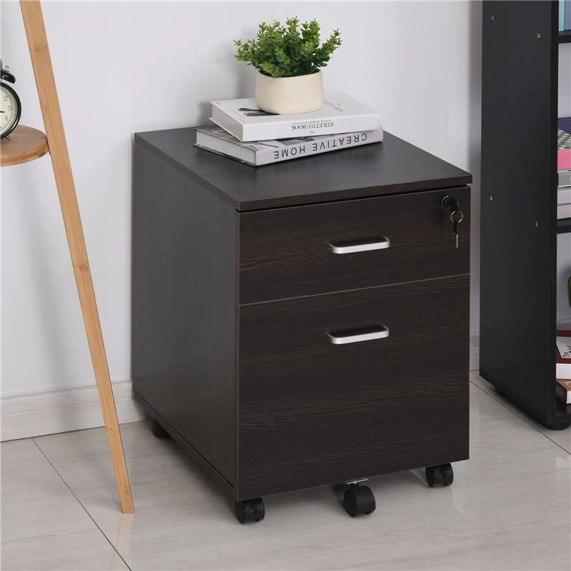 CASSETTIERA PORTADOCUMENTI DA UFFICIO IN LEGNO CON 2 CASSETTI 40 X 44 X 54.6 CM