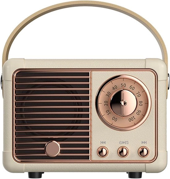 Retro Bluetooth altoparlante - altoparlante vintage con stile classico antico - volume elevato - connessione Bluetooth 5.0 senza fili - altoparlanti Bluetooth box - Bianco