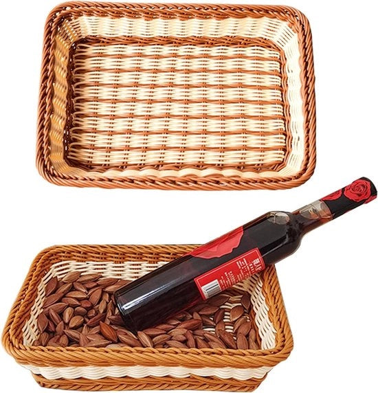 Mand a rete intrecciata - Mand per frutta Qiundar - Display per pane per ristoranti, cucine, tavoli da salotto - 30 * 20 * 7cm