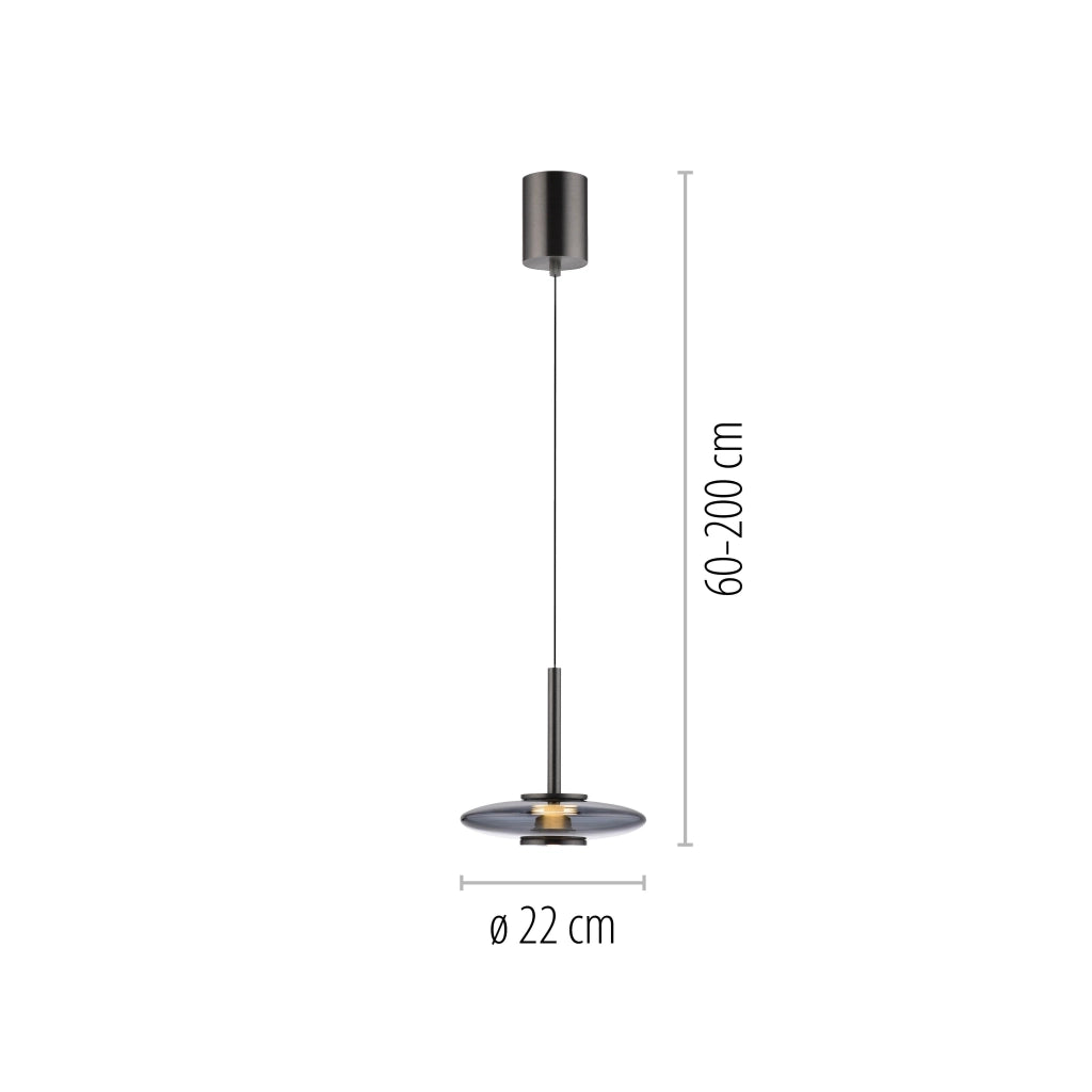 Lampada a sospensione grigia fumé Ø22 LED 10,1W Neuhaus