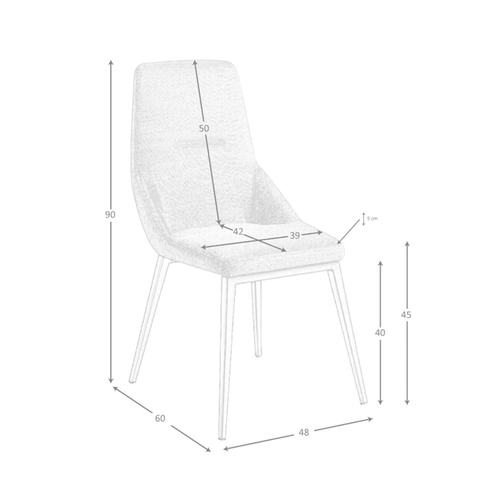 Sedia in tessuto grigio chiaro