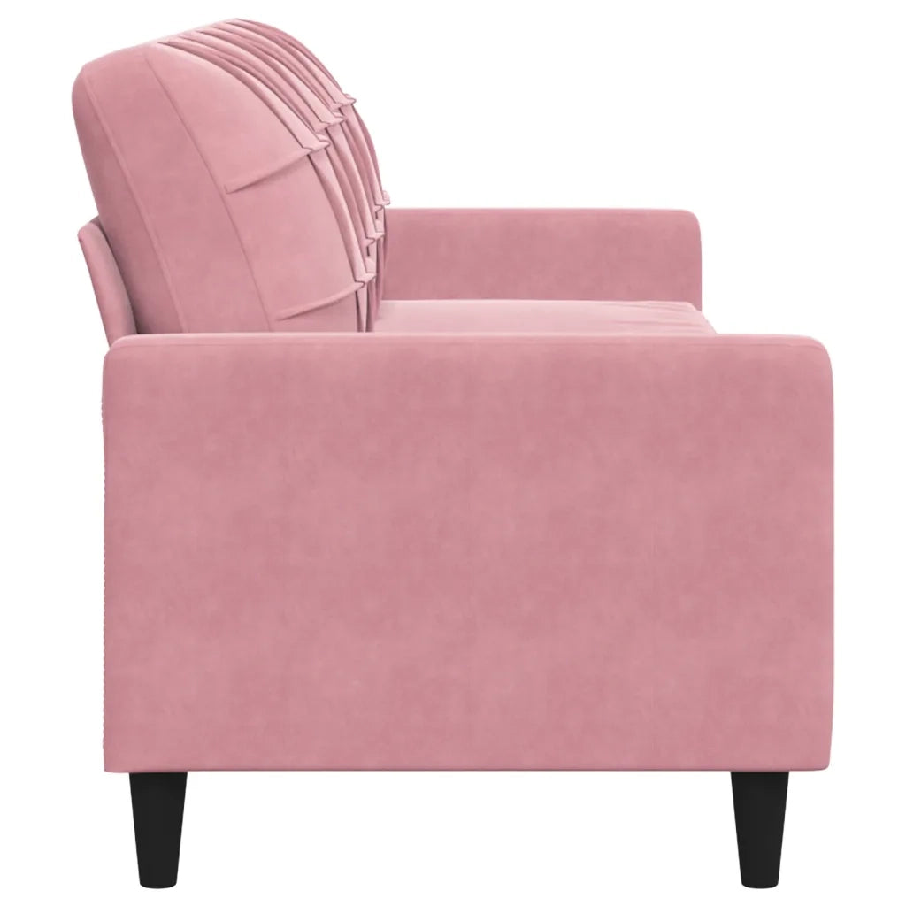 Divano a 3 Posti rosa 210 cm in Velluto 4007647