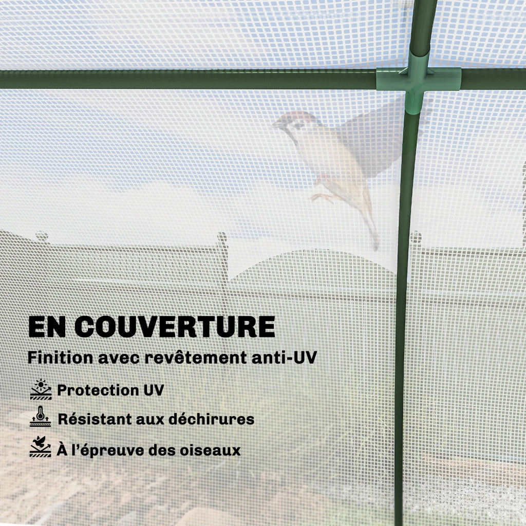 Mini serra per giardino ¨C zephmum ¨C 2x1x0.8m bacheca PE acciaio bianco