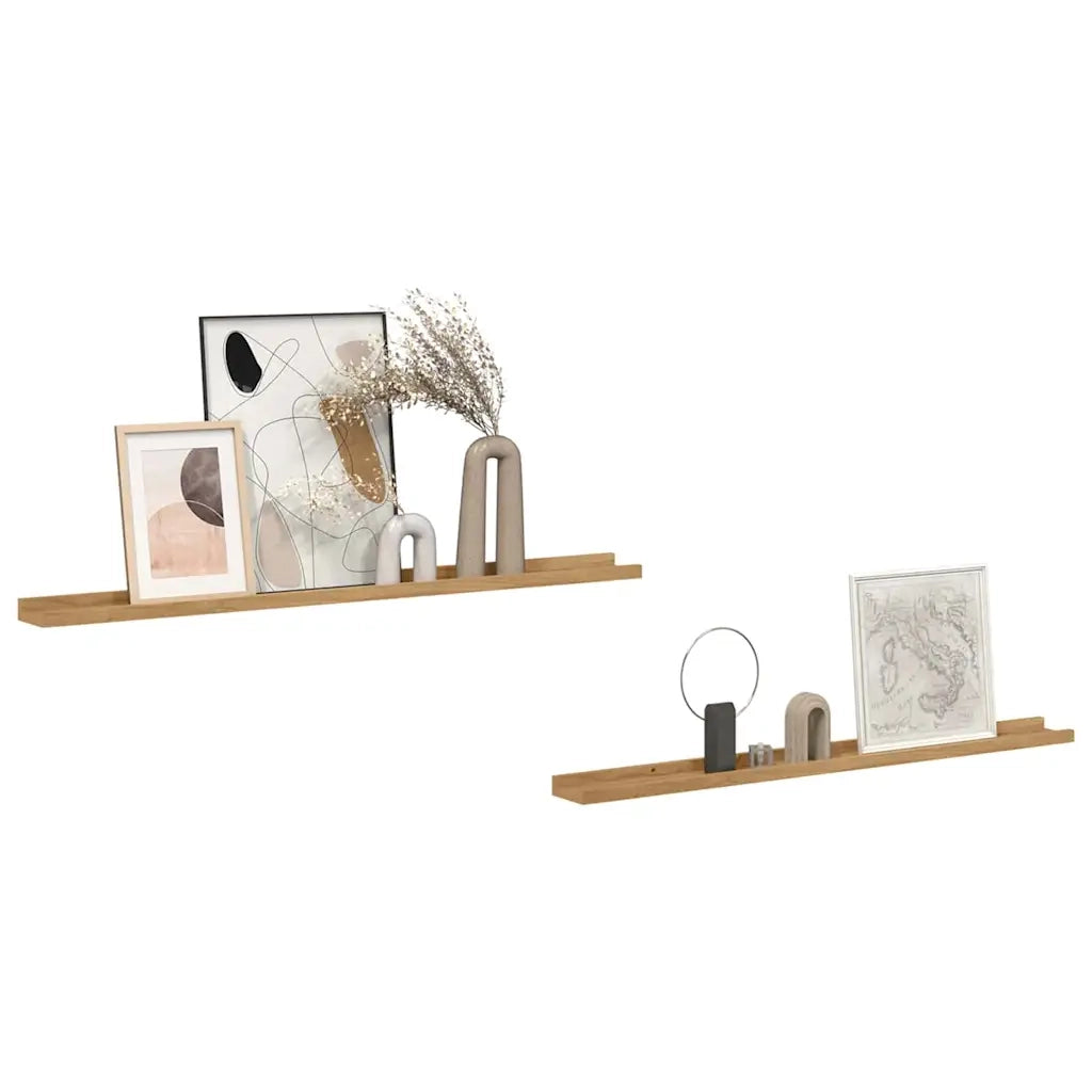 Scaffale da parete con lo scaffale 2 pcs Marrone 100 x 9 x 3 cm 42020014