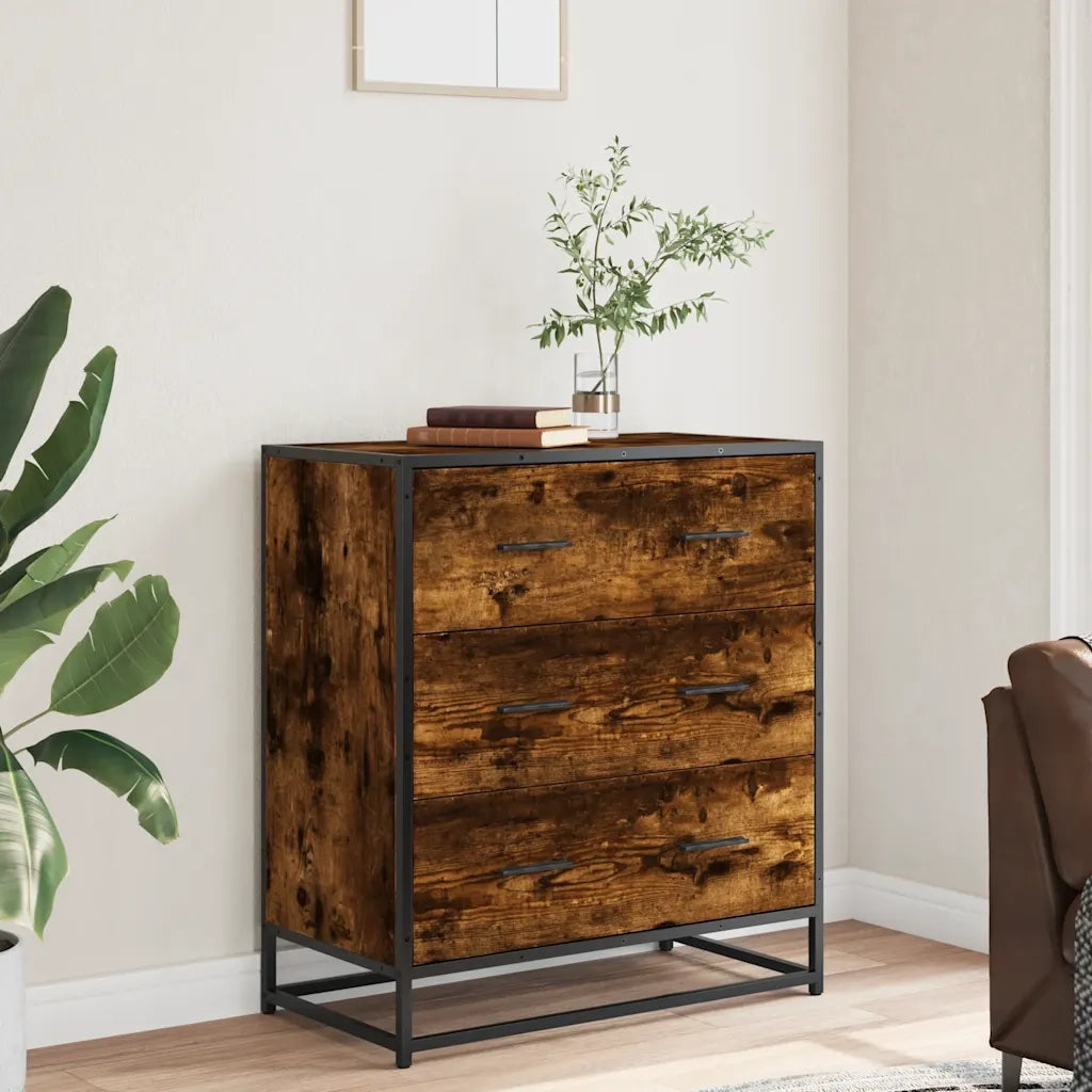 Credenza Rovere Fumo 68x35x76 cm in Truciolato