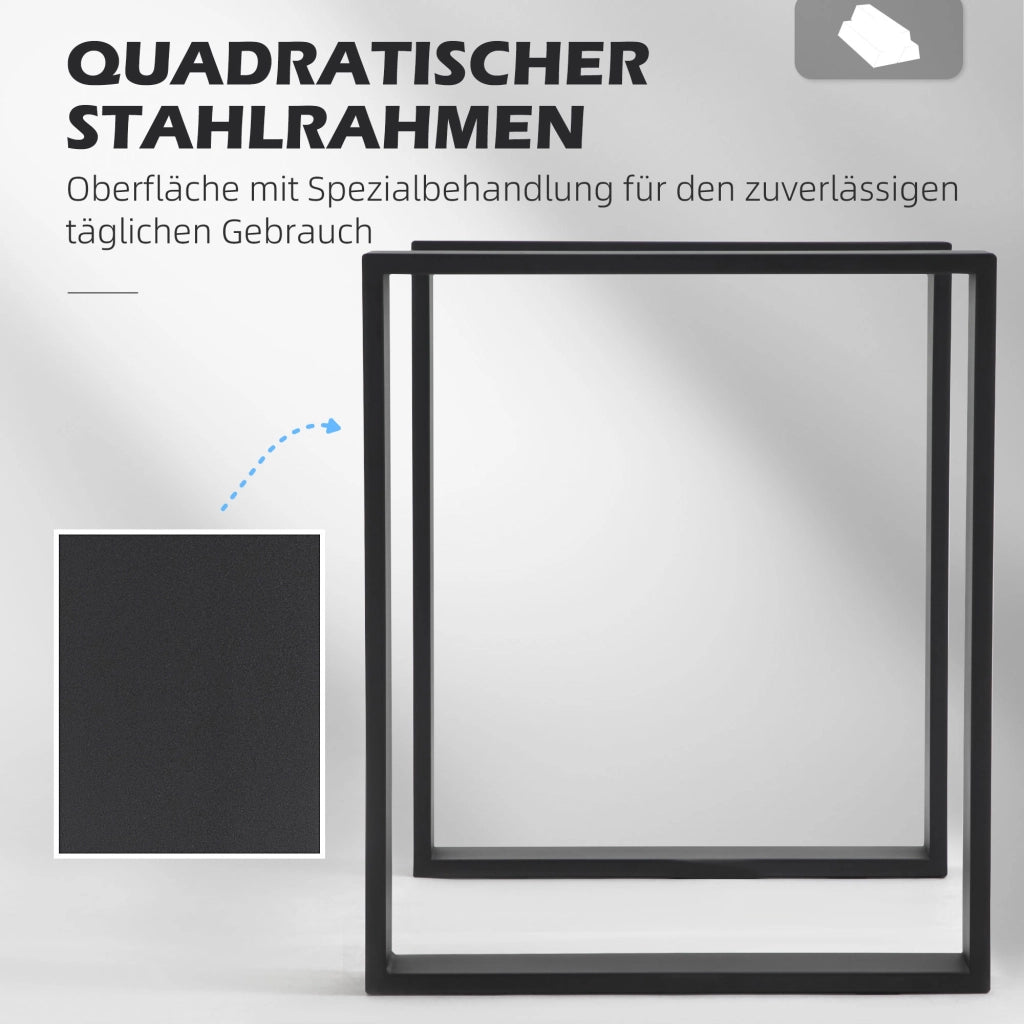 Gamba per tavolo ¨C zephmum ¨C acciaio, nero, design industriale, 72x60 cm