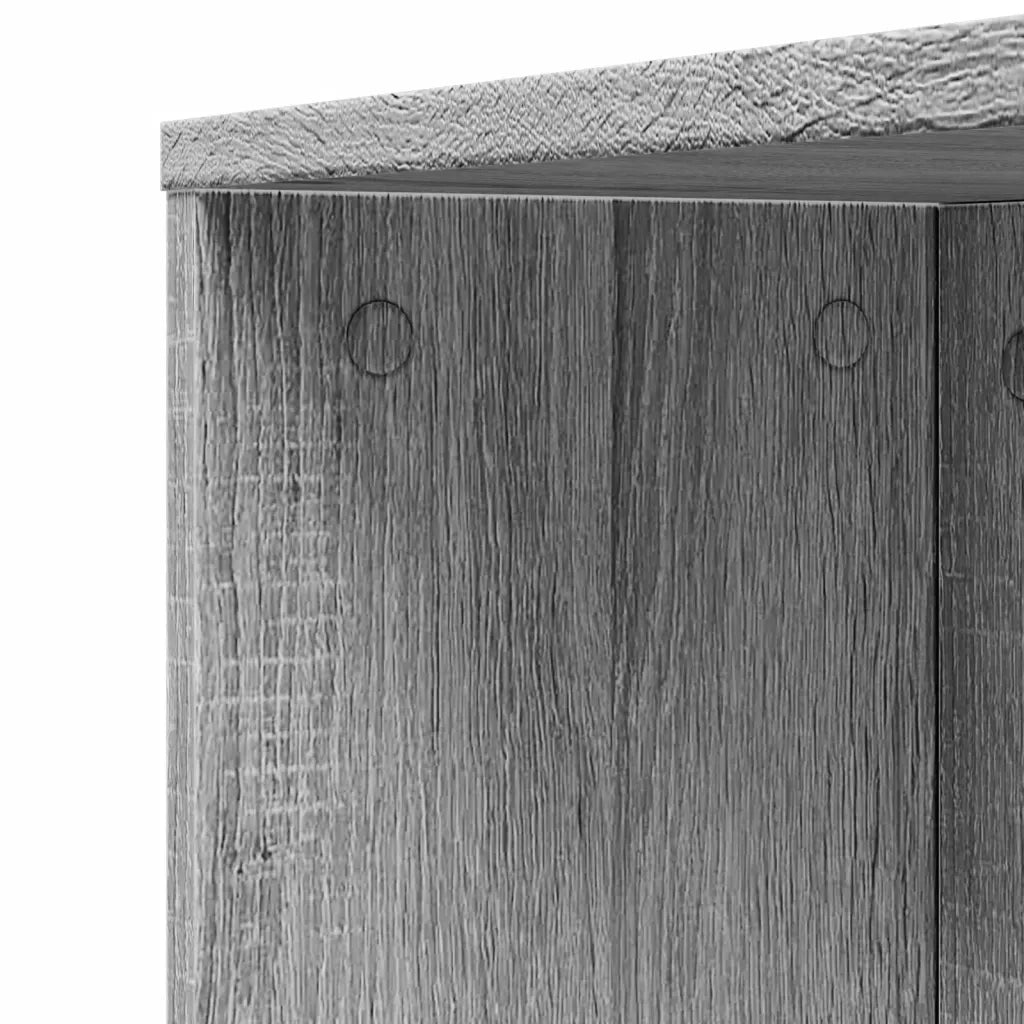 Armadietto da Bagno Stretto con Ruote Grigio Sonoma Truciolato