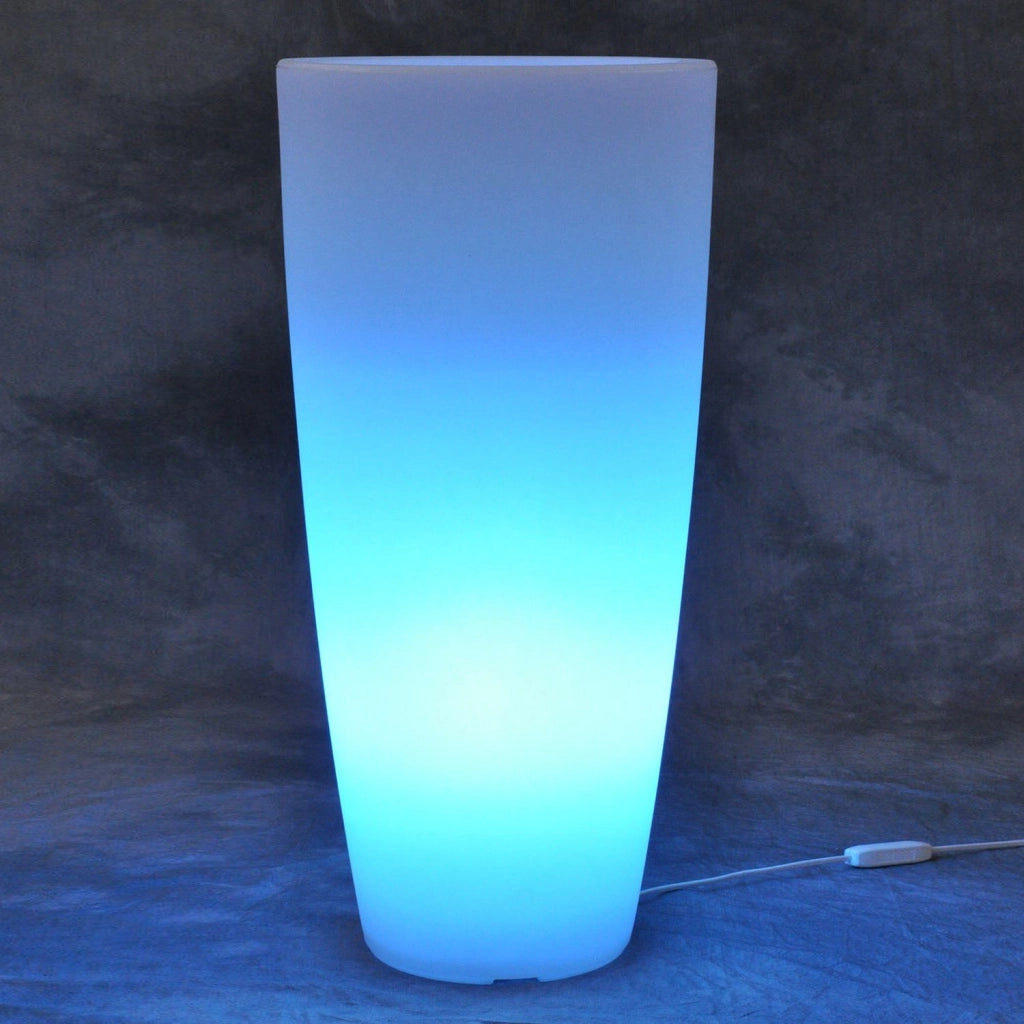 Vaso Agave Tondo Con Led Multicolor Batteria H 90 Ø 40Cm