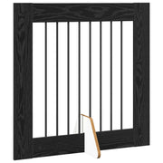 Cancello per cani pieghevole con supporti 4 pcs Rovere Nero 892079