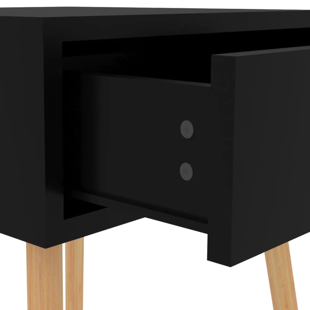 Comodino-Tavolino da notte Nero Lucido 40x40x56 cm in Legno Multistrato