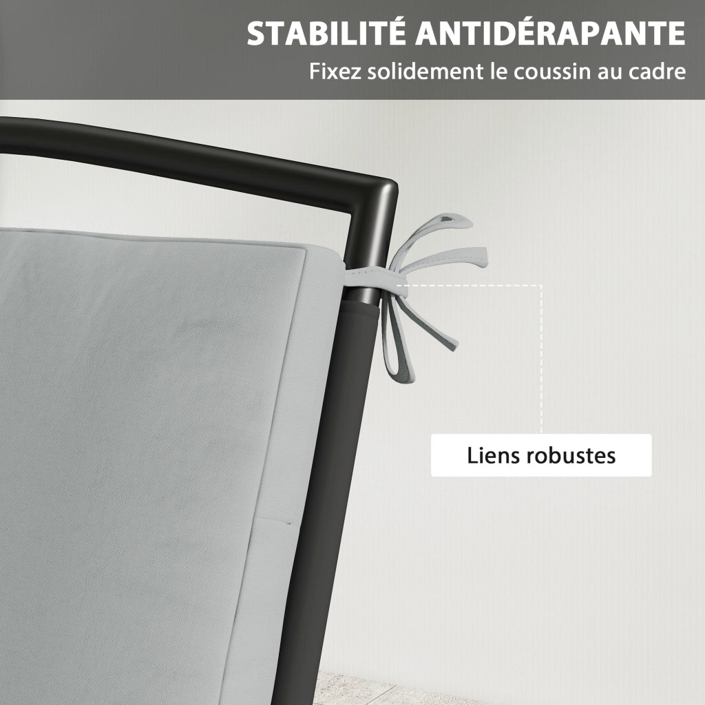 Set 2 Cuscini Sedia Giardino ¨C zephmum ¨C Grigio 50x50 cm