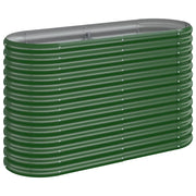 Fioriere | Cassetta per fiori | Letto Giardino Acciaio Zincato 114x40x68 cm Verde