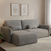 Pagno, Divano Letto con Penisola Contenitore, 207x148 cm Grigio