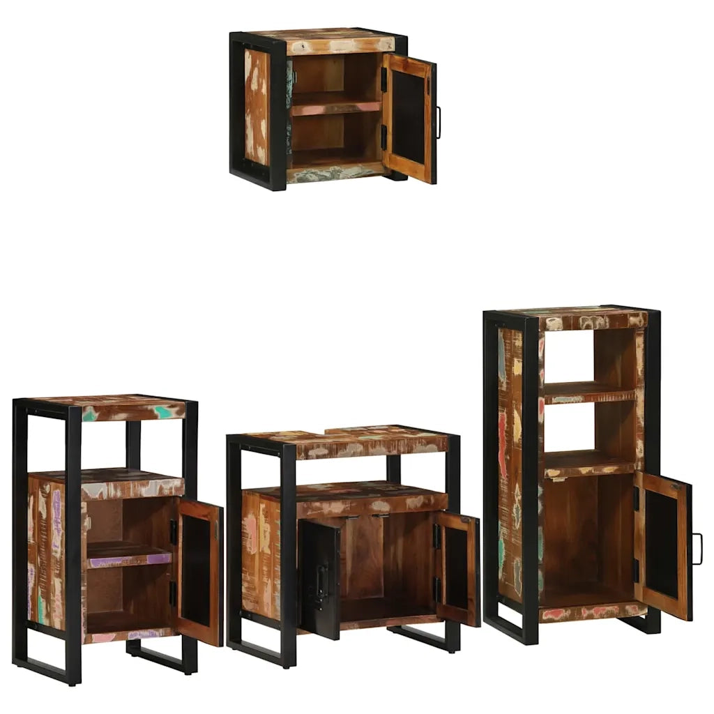 Set di mobili per il bagno 4 pcs Legno Recuperato Massello 3305651