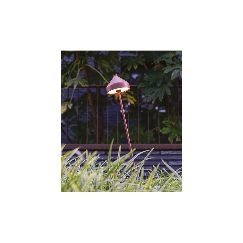 Zafferano Amelie Lampada a led con picchetto Foglia Verde ricaricabile e dimmerabile