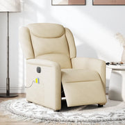 Divano Sedia-Poltrona Reclinabile Massaggiante Elettrica Crema in Tessuto 337786
