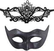 Maschera Veneta 2 pezzi - Maschera con bordi neri - Maschera da carnevale - Maschera da Halloween - Maschera per il viso - Adatto per Halloween/Carnaval