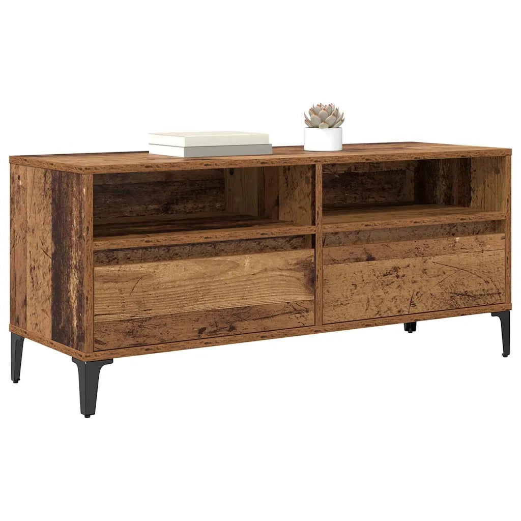 Mobile TV con cassetto-Credenza TV-Console TV Legno vecchio 100 x 34,5 x 44,5 cm 330682