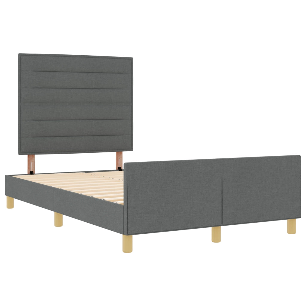 Letto in tessuto grigio scuro 140x200 cm