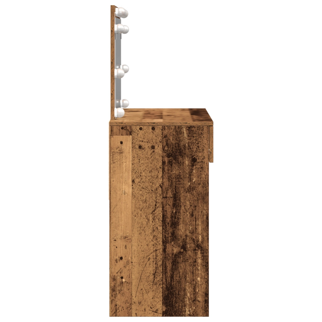 Tavolo da trucco con LED Legno Vecchio 100x40x120 cm