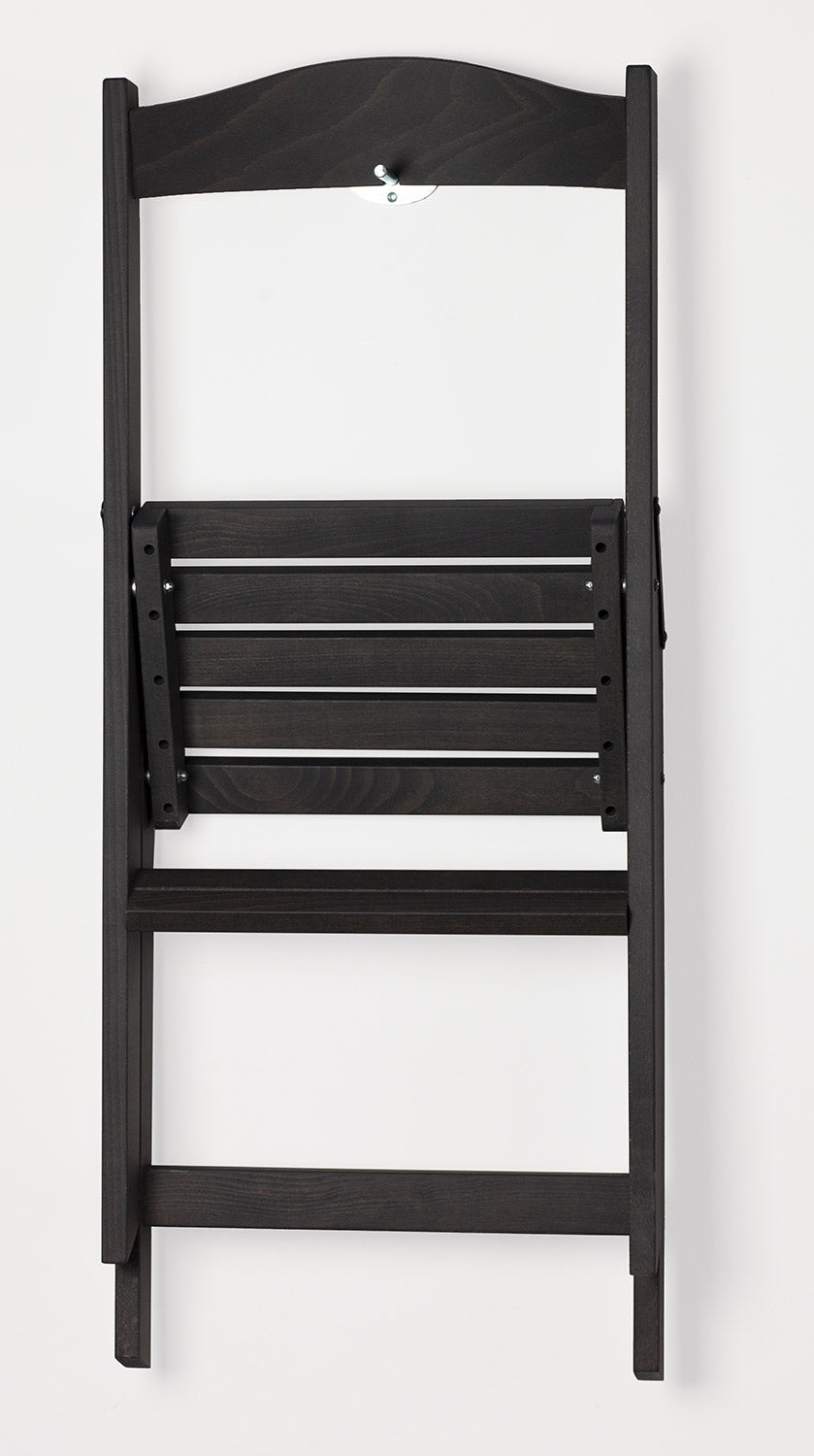 Sedia Scala Pieghevole 51x41xh75 cm in Legno Faggio Massello Grigio Scuro