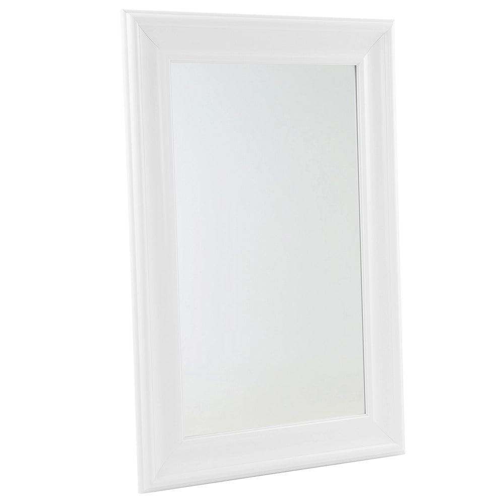 Specchio da parete pensile bianco 61 x 91 cm in materiale sintetico ispirato allo stile minimalista scandinavo