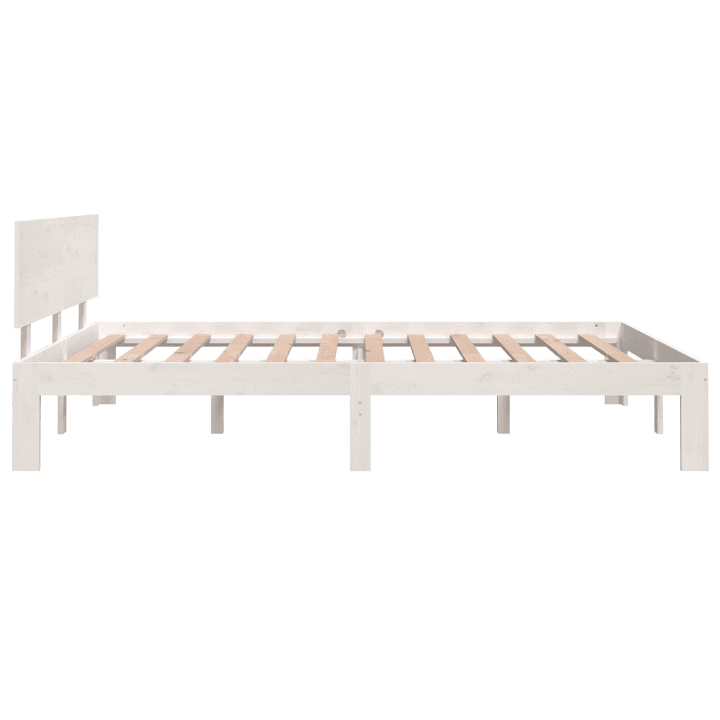 Giroletto-Struttura Letto Bianco in Legno Massello 135x190 cm Double 989349