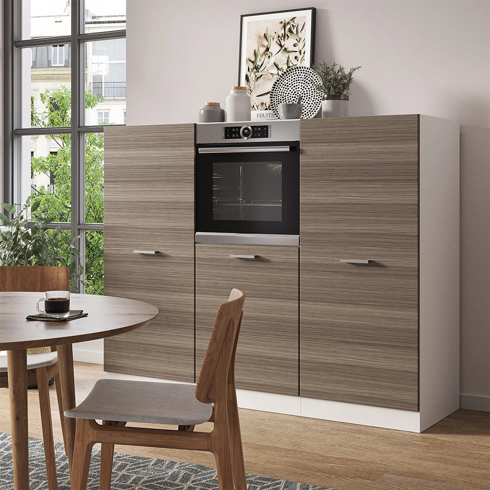 Cucine componibili piccole R-Line Grigio nobile/Bianco 180 cm senza piano di lavoro Vicco