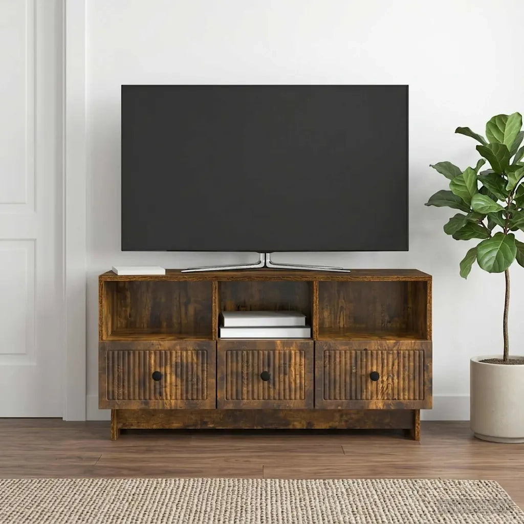 Mobile TV Rovere Fumo 102 x 34,5 x 50 cm Legno ingegnerizzato 893990