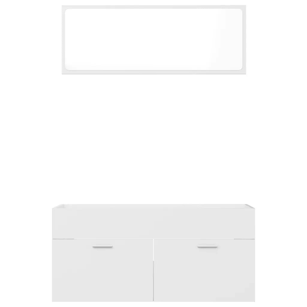 Set Mobili da Bagno 2 pz Bianco in Truciolato cod mxl 63962