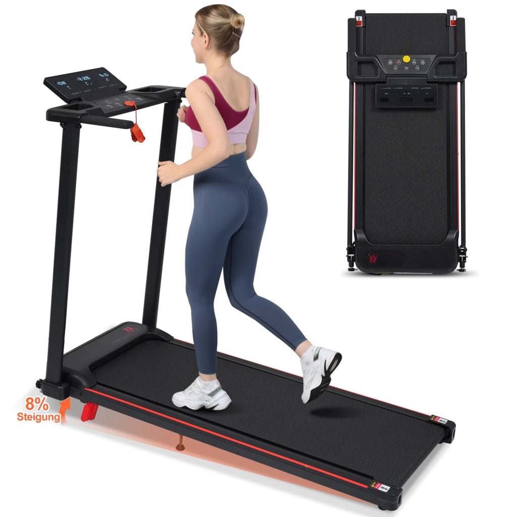 Tapis Roulant Pieghevole 3,0 HP 1-12 km/h con Inclinazione fino all'8% e Portata 120 kg