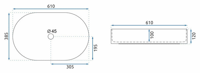 Lavabo Da Appoggio In Ceramica Rea Nadia Black Matt