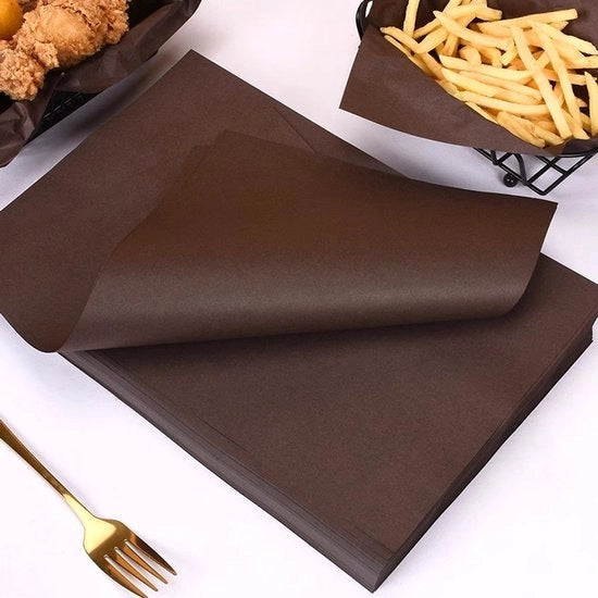 Pacco di 100 pezzi di carta per alimenti, contenitori di portata, carta da picnic, carta impermeabile per delicatessen, 18x18 cm - per caffè