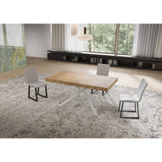 Tavolo allungabile 160/244x80 cm Niket telaio Bianche - Noce