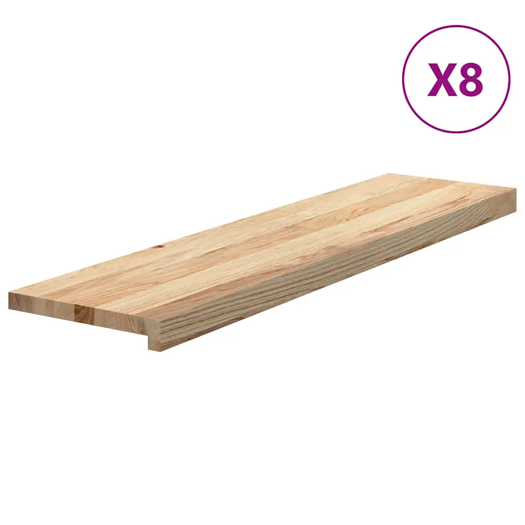 Gradini 8 pz 100x30x2 cm in Rovere Massello Non Trattato