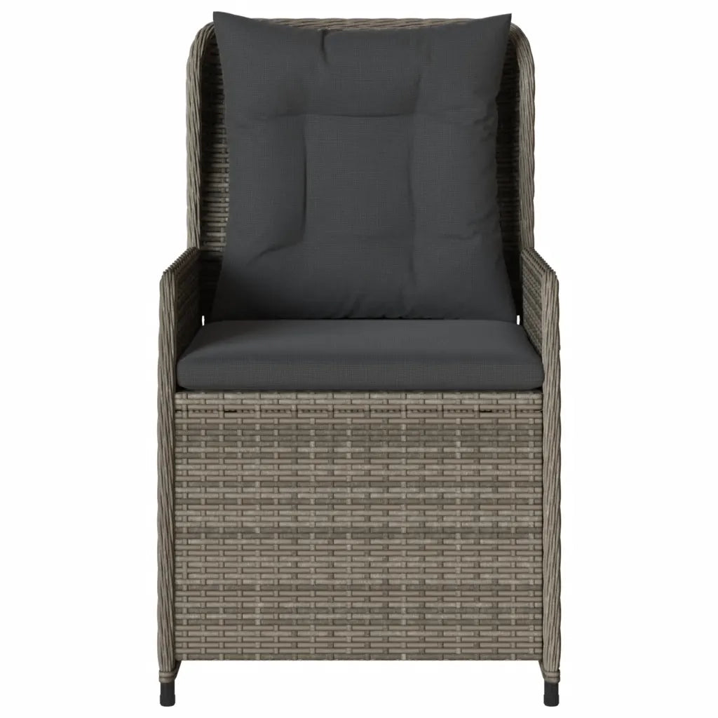 Sedie da Giardino Reclinabili 2 pz | Sedie da Esterno Grigio Polyrattan