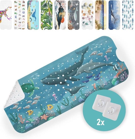 Pavimento Antiscivolo 100 x 40 cm | Design Acquatico | Resistente ai Funghi | Lavabile in Lavatrice | Sicuro per Bambini e Anziani