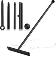 Douchewisser telescopico in acciaio nero, steel douchewisser lunga, wisser per finestra e wisser 2 in 1, vassoio douchewisser con regolazione idrofugo per pavimento, per acqua, capelli, vetro.